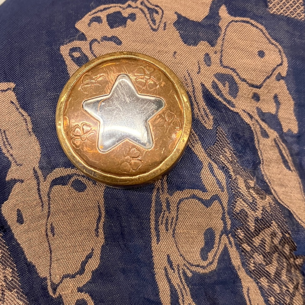 Magical tiny brass copper silver tone box handmade by Reena Anup 2000 Vintage